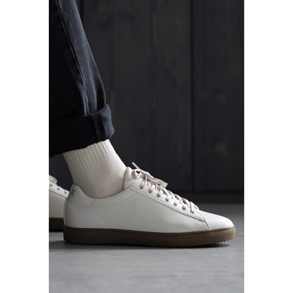 CLAE BRADLEY CACTUS Shoes Mens USA056-S78 In White Dark Gum